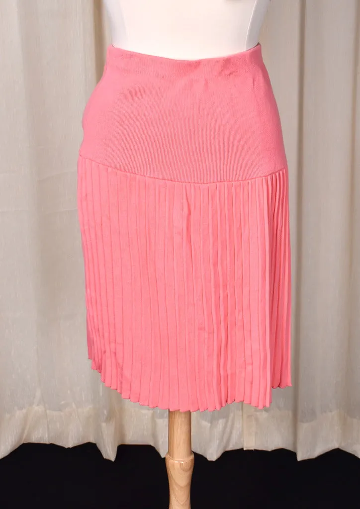 1980s Coral Knit Sweater Skirt