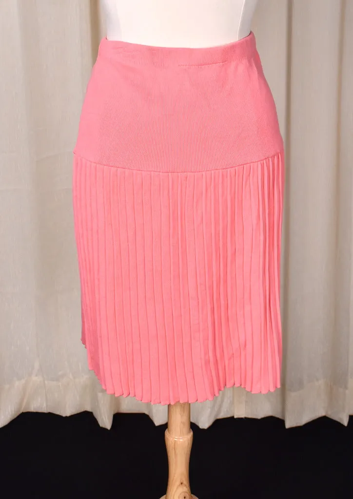 1980s Coral Knit Sweater Skirt