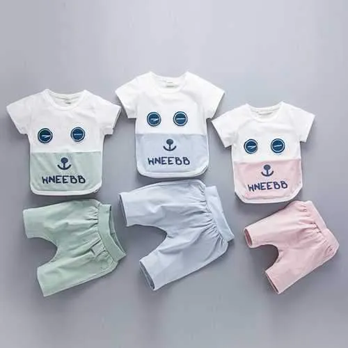 2pcs Unisex Baby Short Clothing Sets