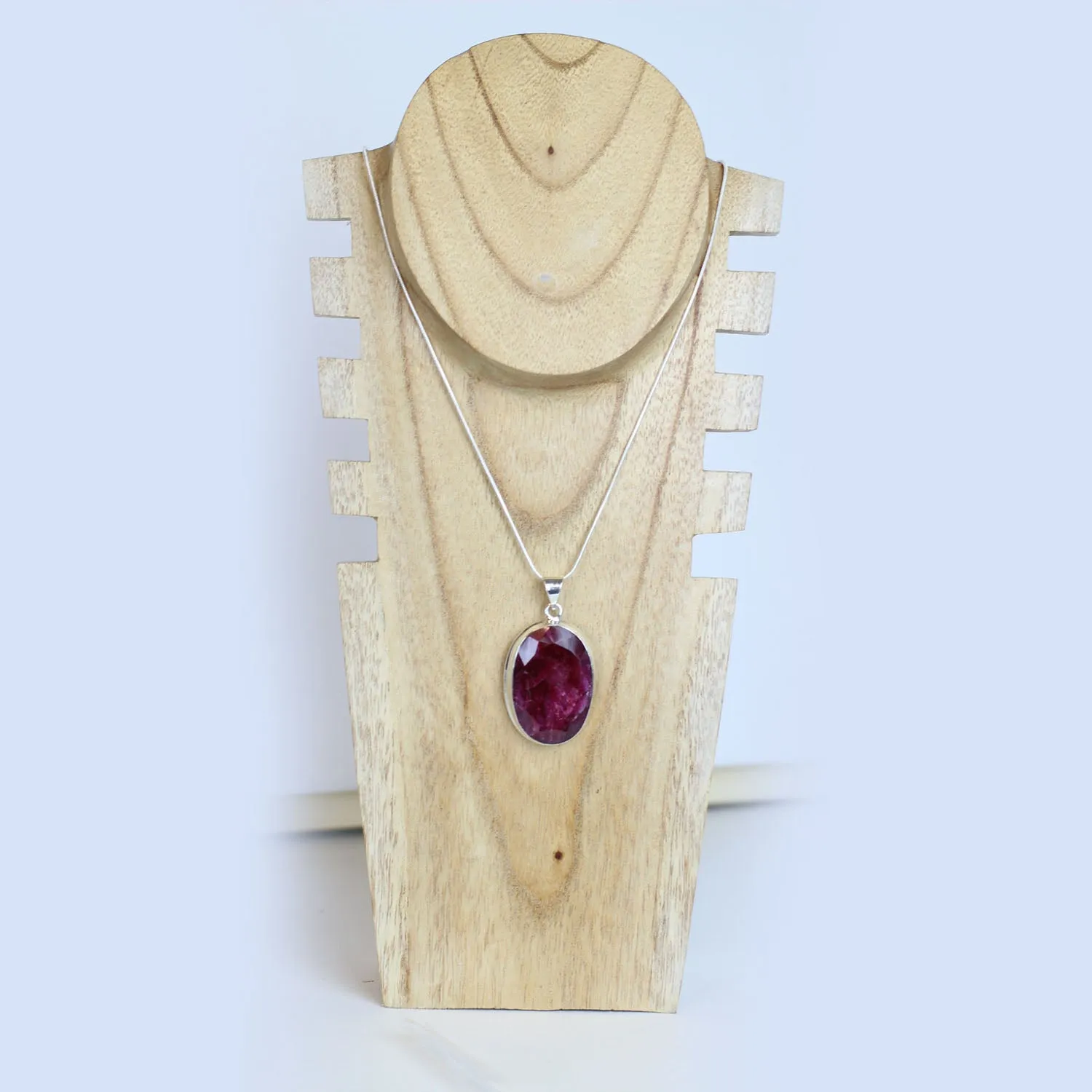 45 Carat Indian Ruby 925 Sterling Silver Pendant