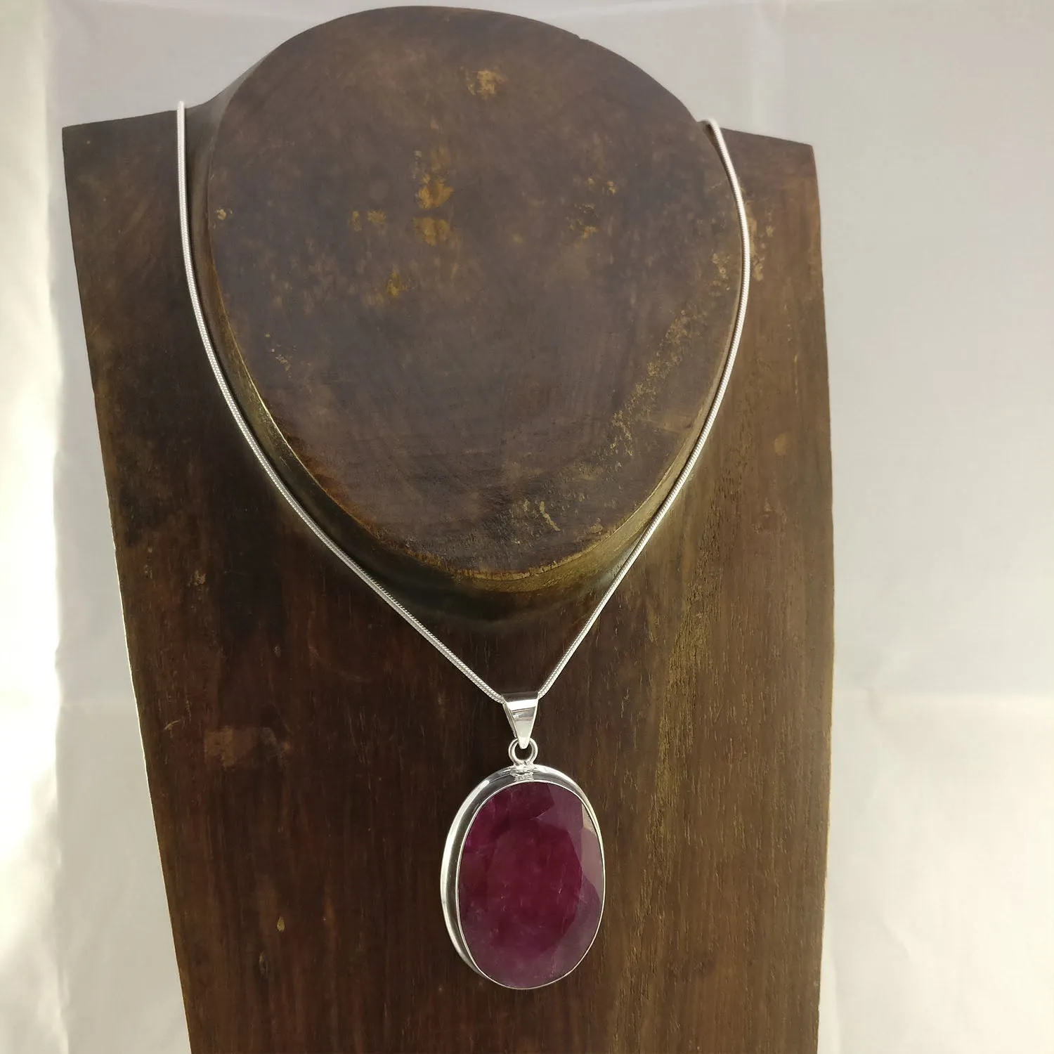 45 Carat Indian Ruby 925 Sterling Silver Pendant