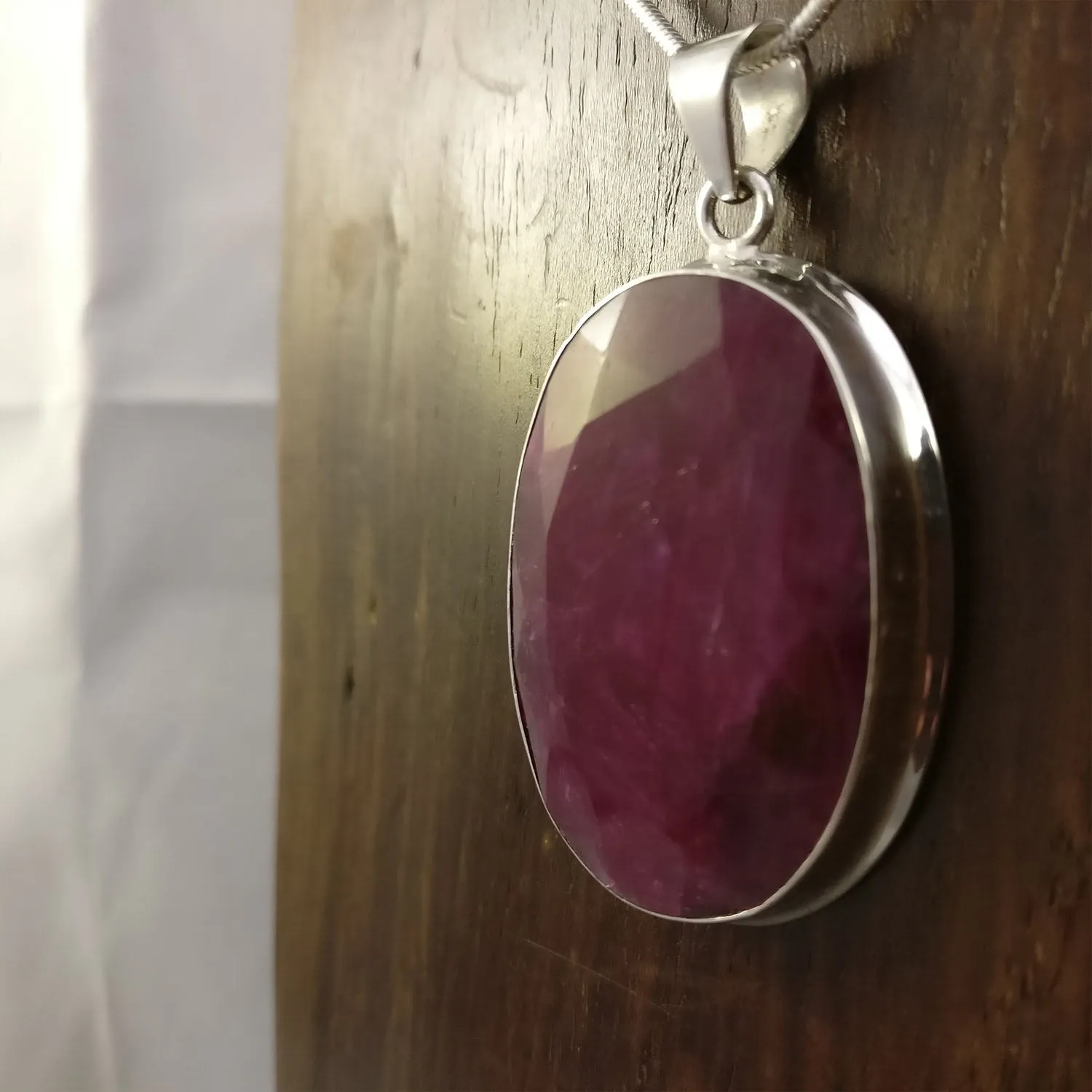 45 Carat Indian Ruby 925 Sterling Silver Pendant