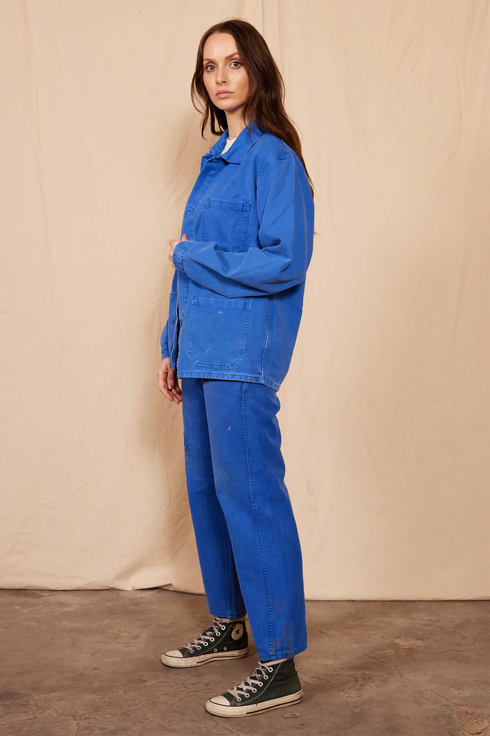 80s Vintage Blue Chore Coat