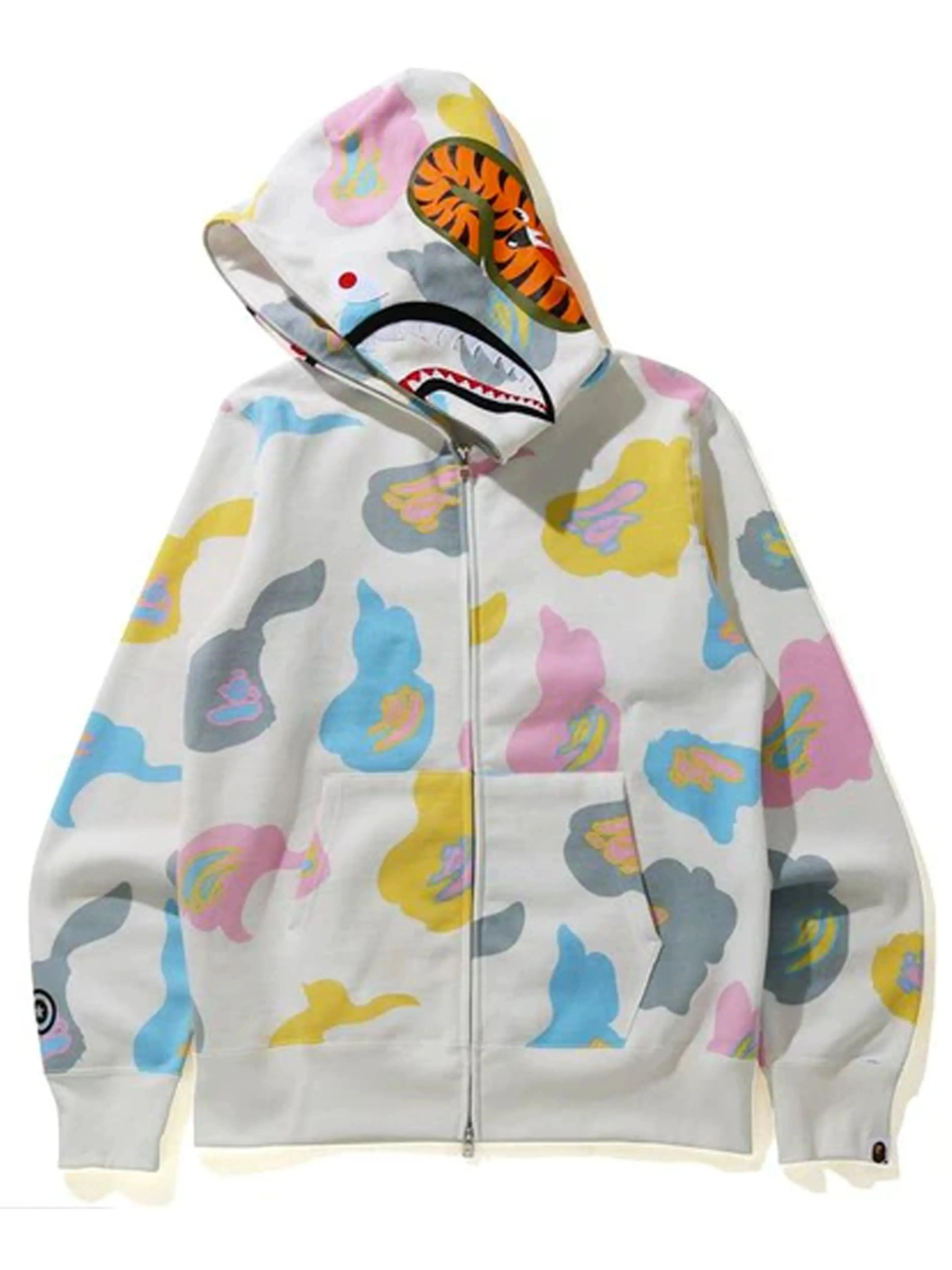 A Bathing Ape Def Camo Shark Full Zip Hoodie White (SS21)