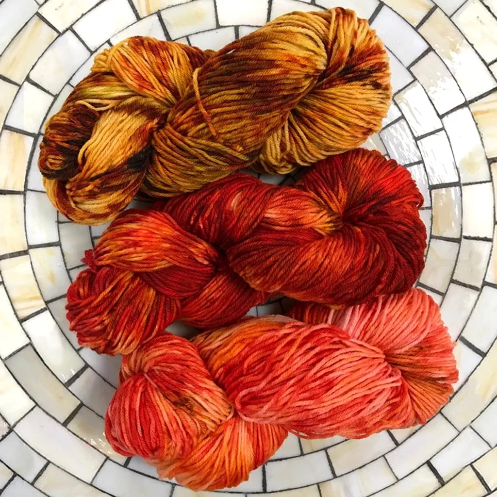 About The Color - Autumn Leaves, Three Skein Fade, DK Weight