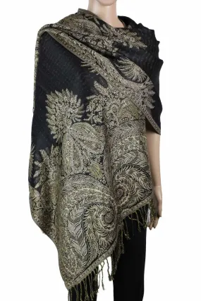 Achillea Double Layered Big Paisley Pashmina Shawl Wrap Scarf