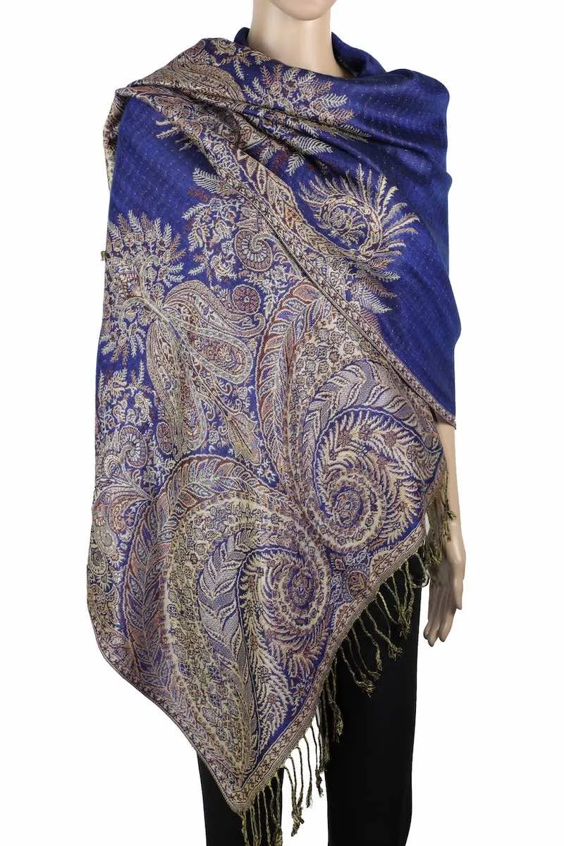 Achillea Double Layered Big Paisley Pashmina Shawl Wrap Scarf