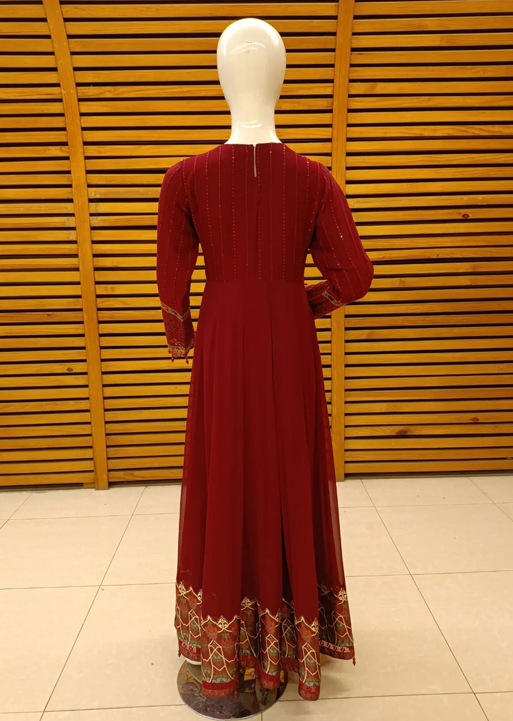 AL-3885 Readymade Maroon Ally's Dress