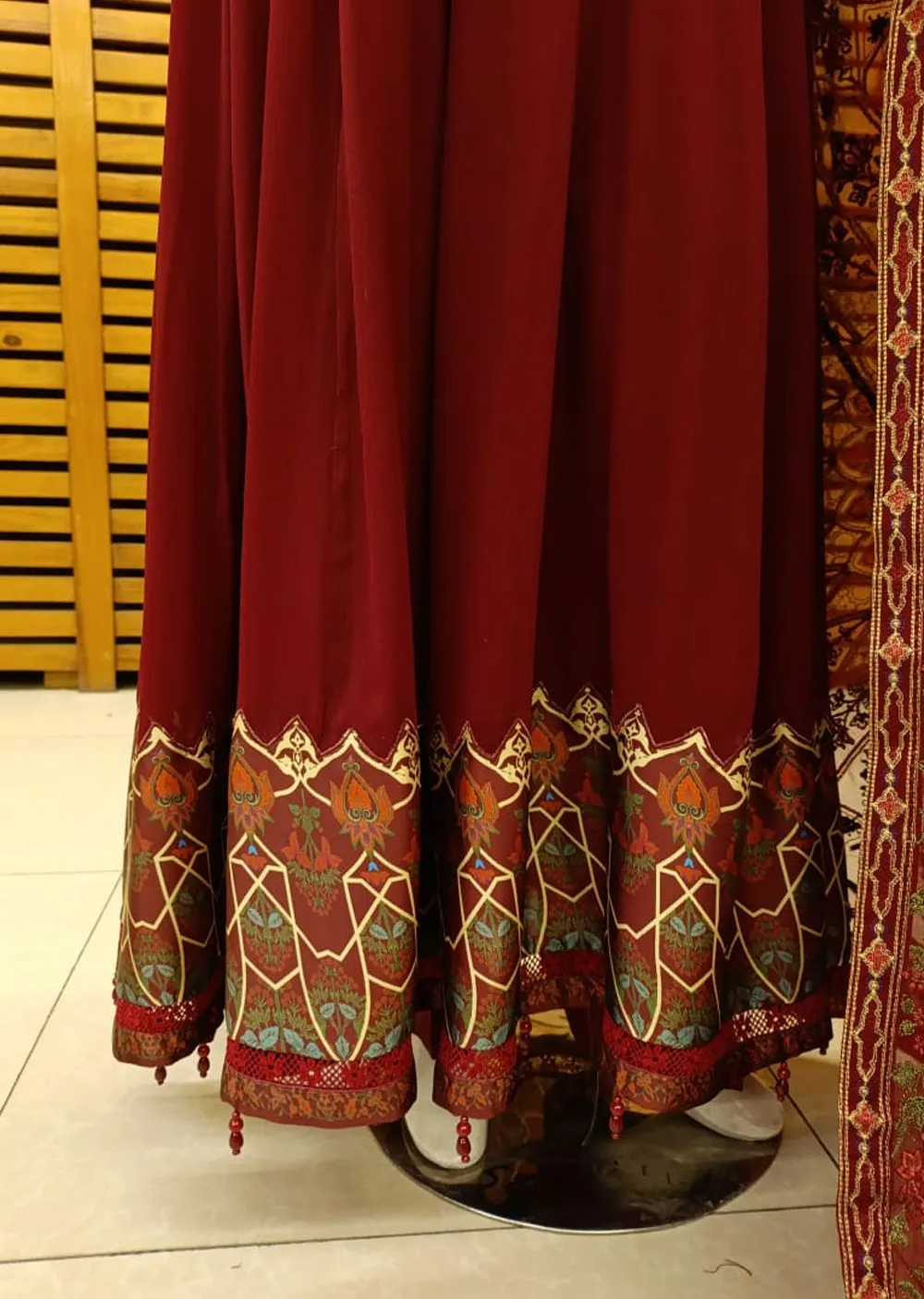 AL-3885 Readymade Maroon Ally's Dress