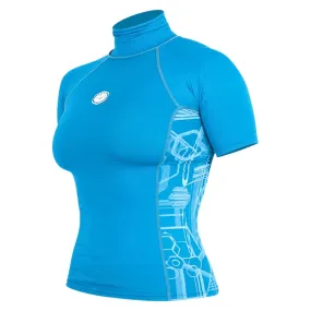 Alder Womens Cruz Rash Vest - Light Blue