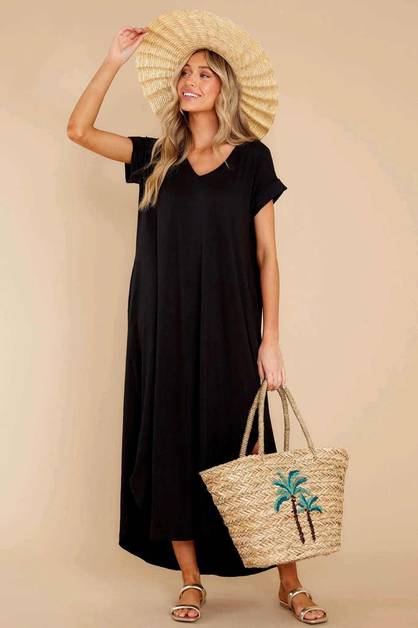 Always The Same Thing Black Maxi Dress