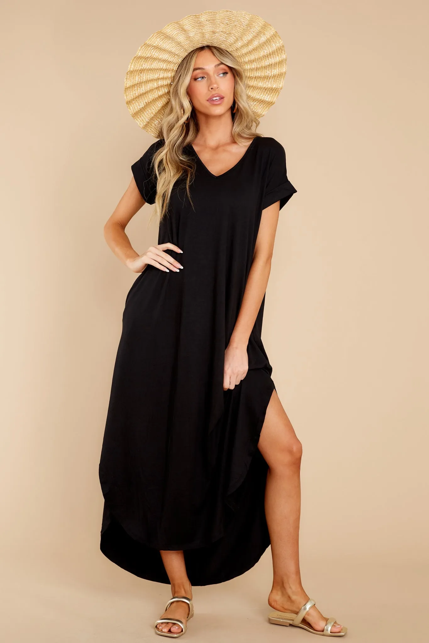 Always The Same Thing Black Maxi Dress