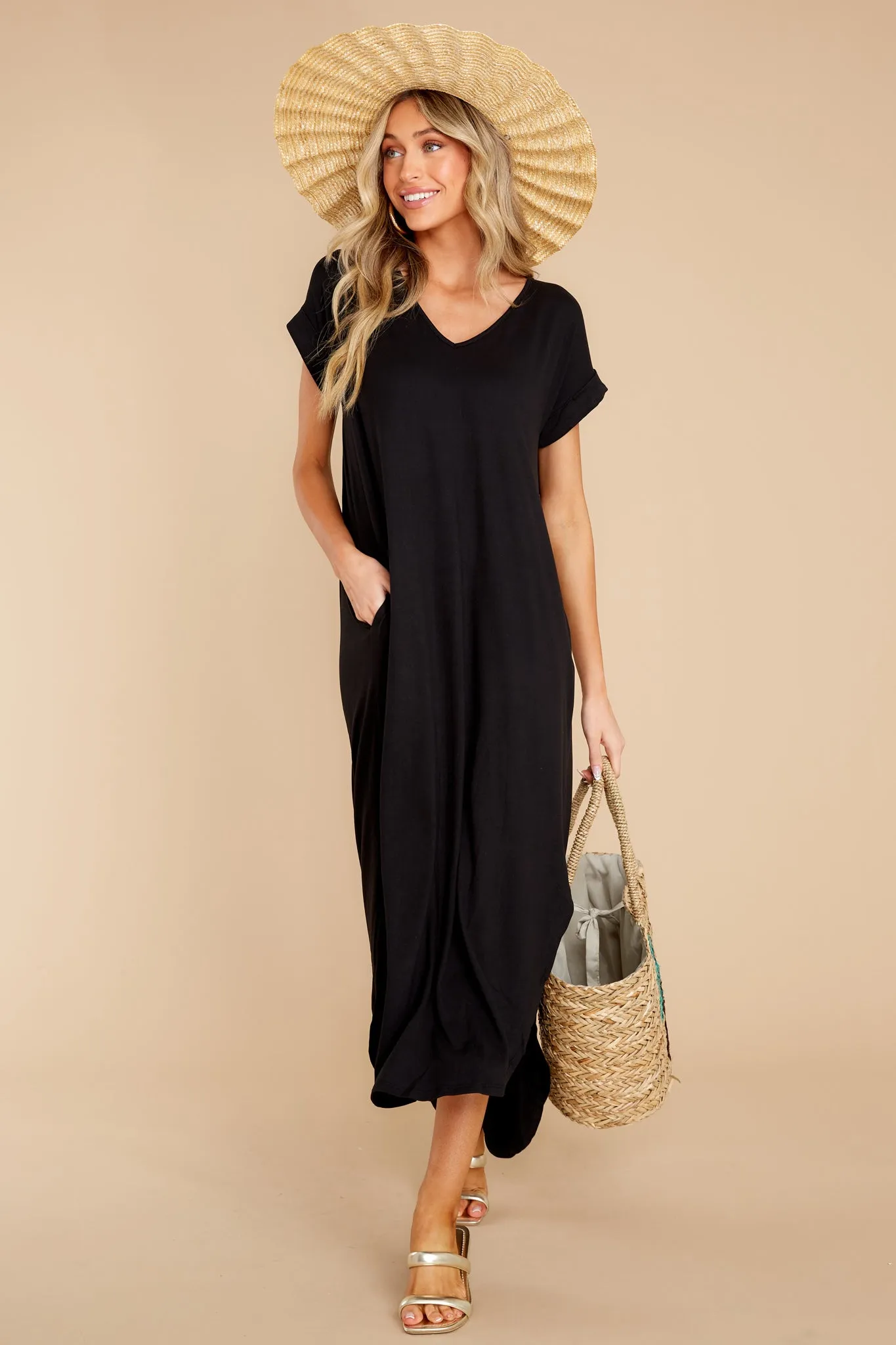 Always The Same Thing Black Maxi Dress