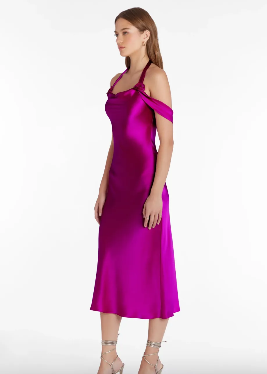 Amanda Uprichard Serenade Silk Dress New Orchid