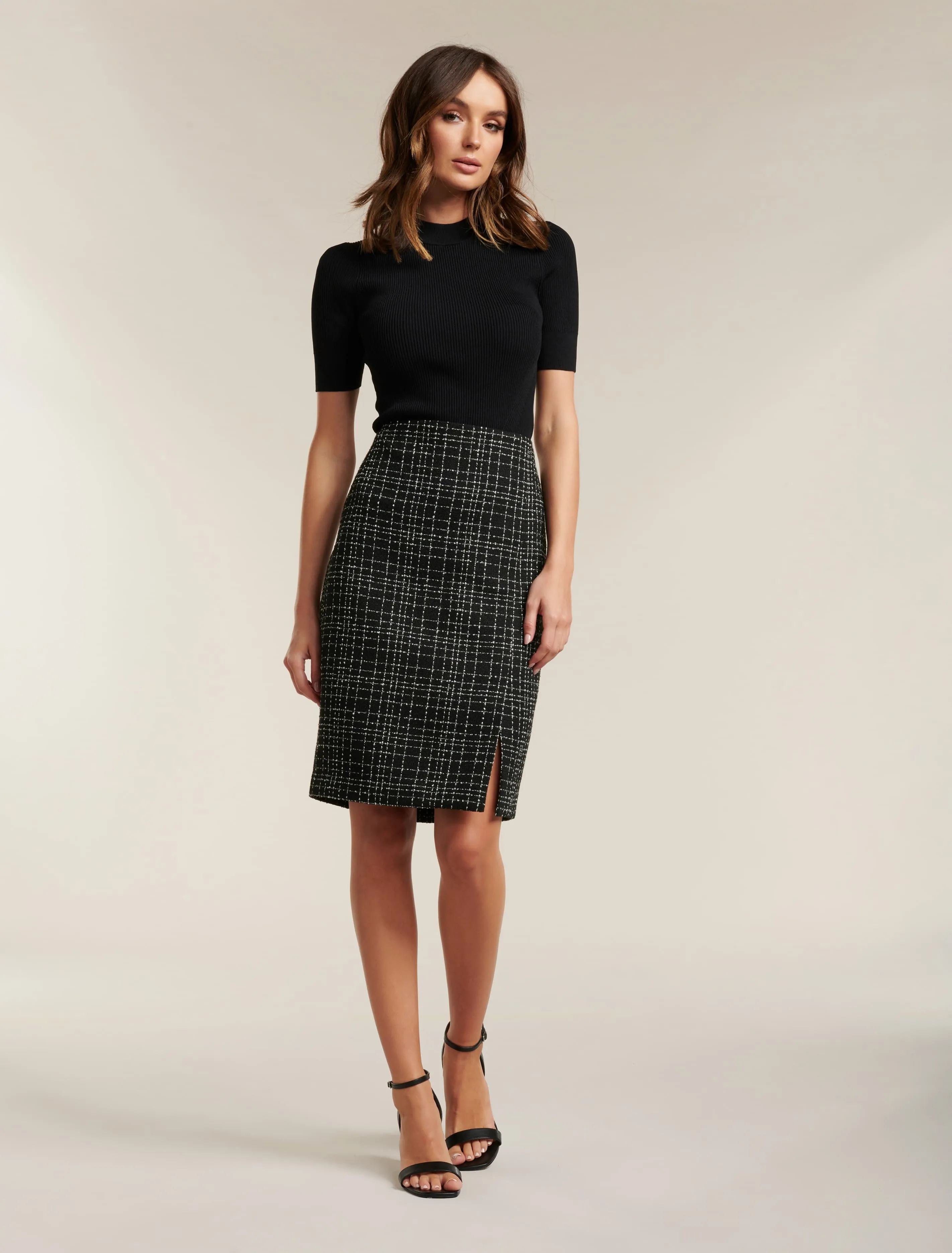 Amber Boucle Pencil Skirt