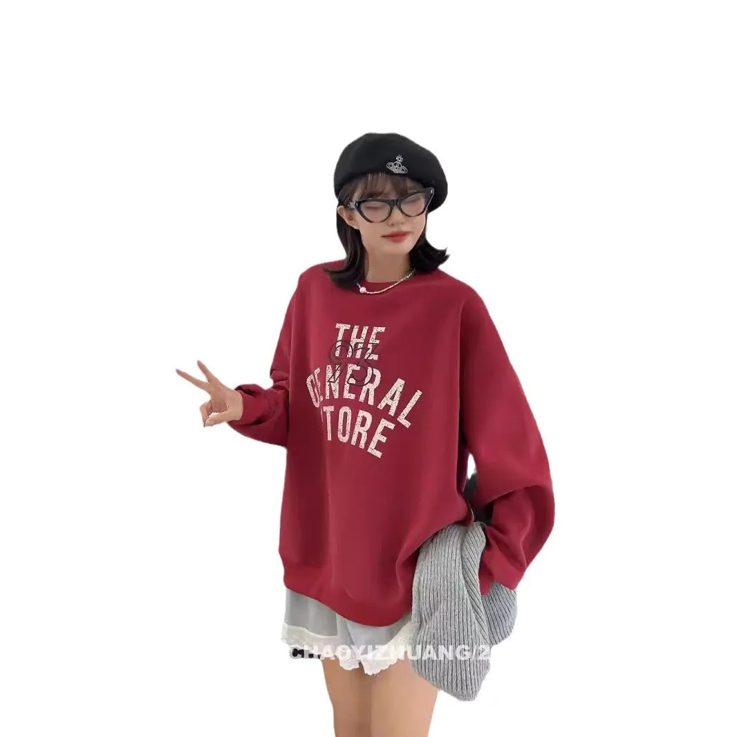 Amozae fall outfits women Simple Letters 2024 Autumn Popular High Quality Age-Reducing Ins Style Fashion Sports Casual All-Match Fashion Brand Sweater for Women