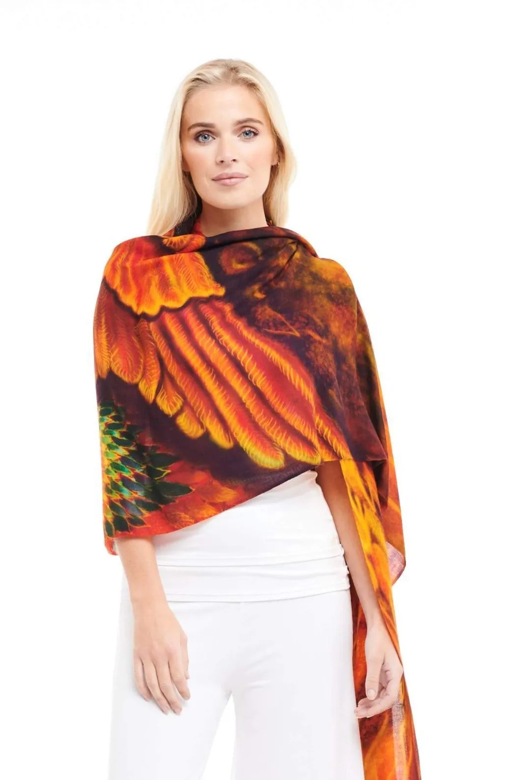 ANGEL WINGS CASHMERE DHARMA SHAWL - PHOENIX FLYS HIGH