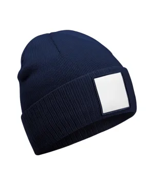 Appliqu patch beanie | Oxford Navy/White