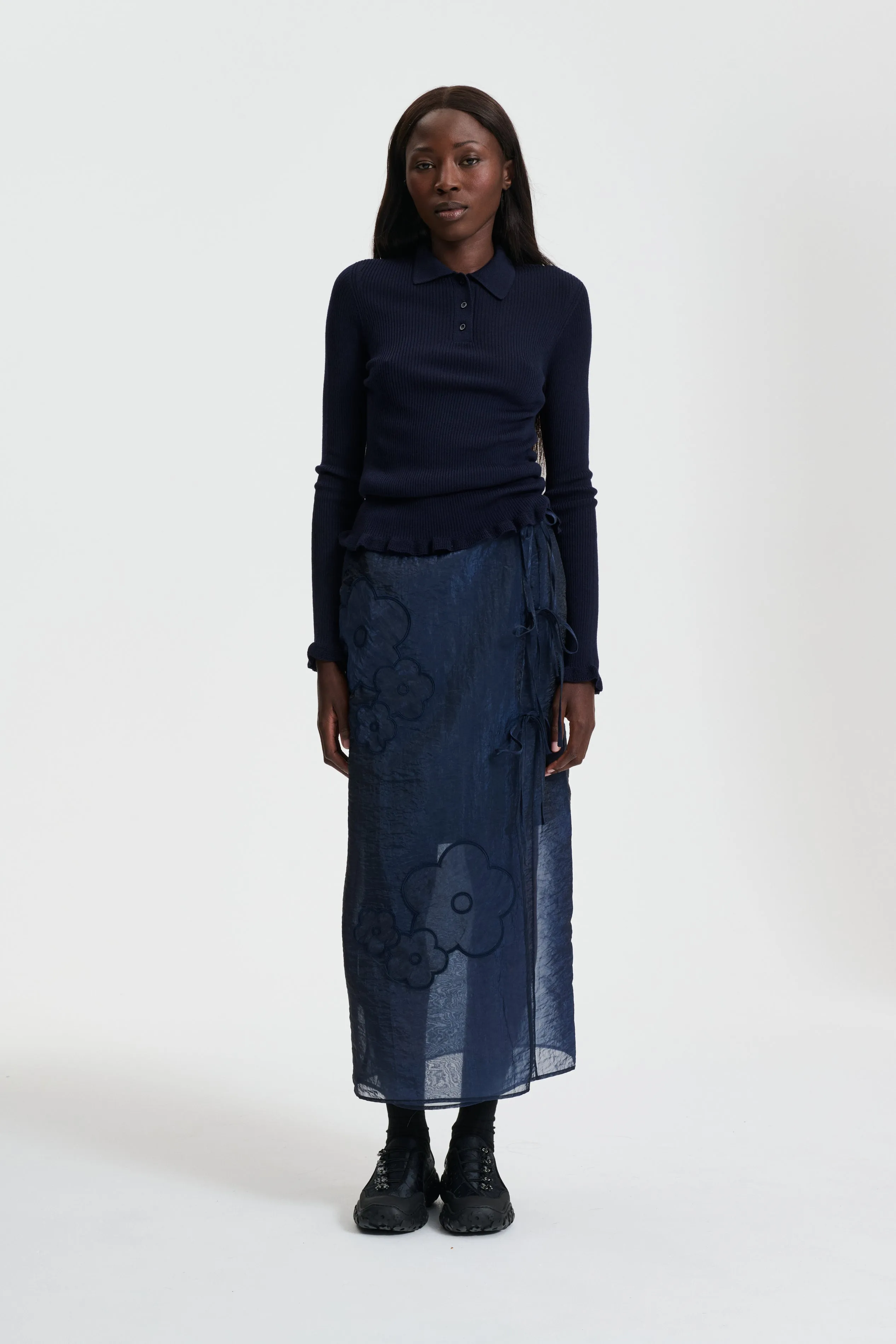 APRIL | SKIRT LIQUID MYRTIA NAVY