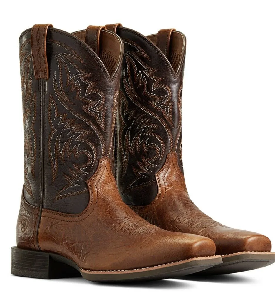 Ariat Men's Sport Herdsman Western Square Toe Boot PEANUT BUTTER-10040353