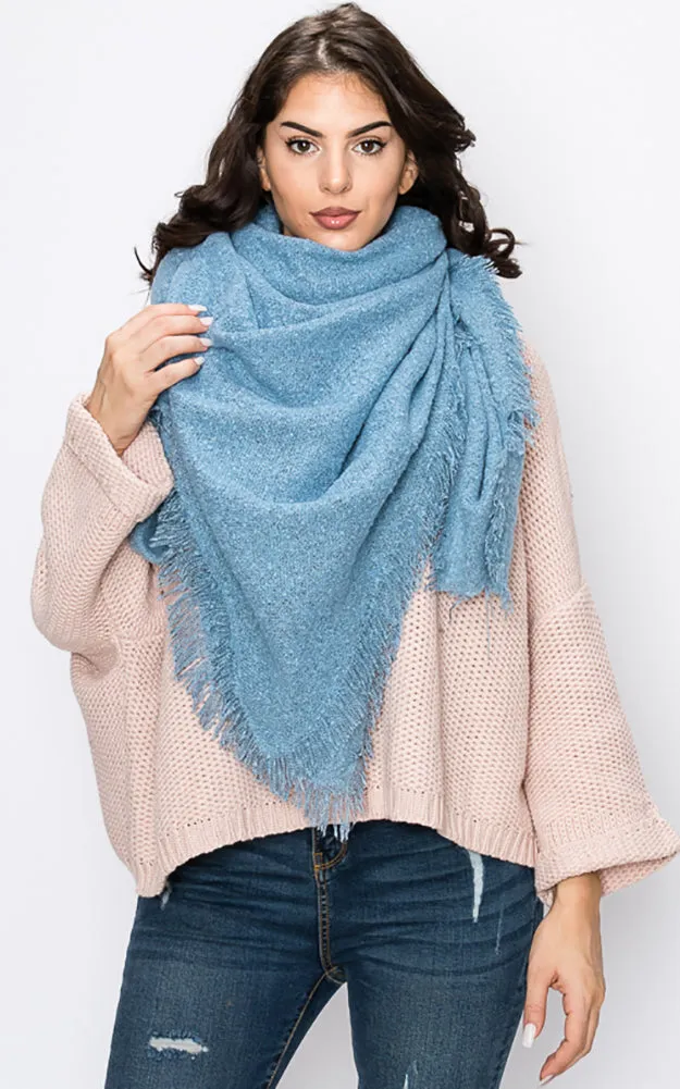 AS254 Solid Color Square Blanket Scarf