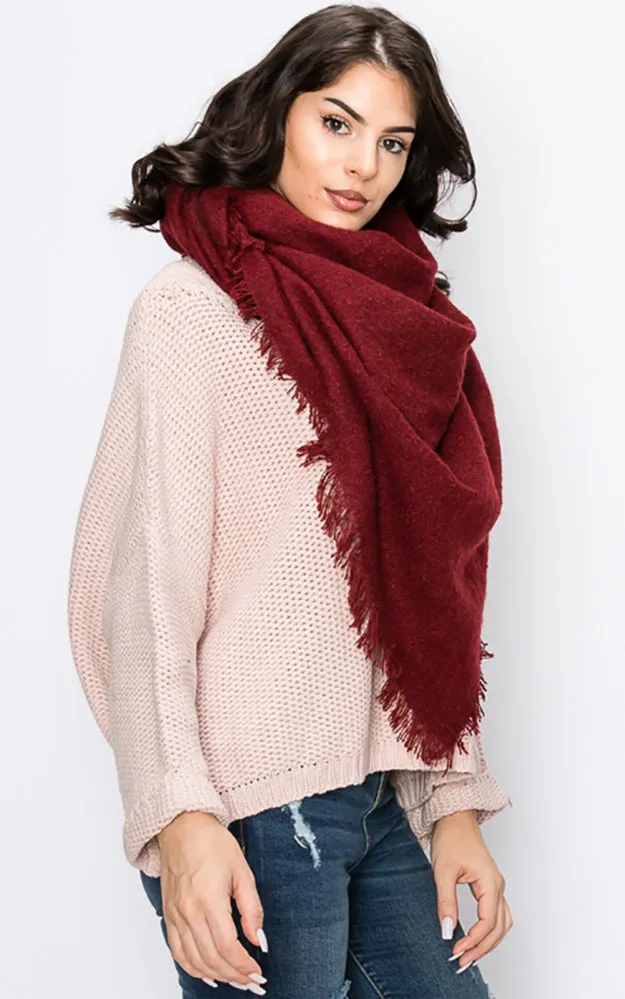 AS254 Solid Color Square Blanket Scarf