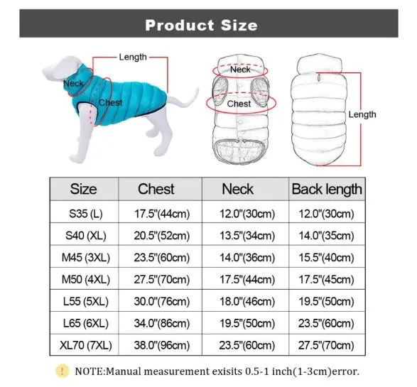 Ashore Shop Dog Pet Reversible Hoodie Winter Warm Jacket