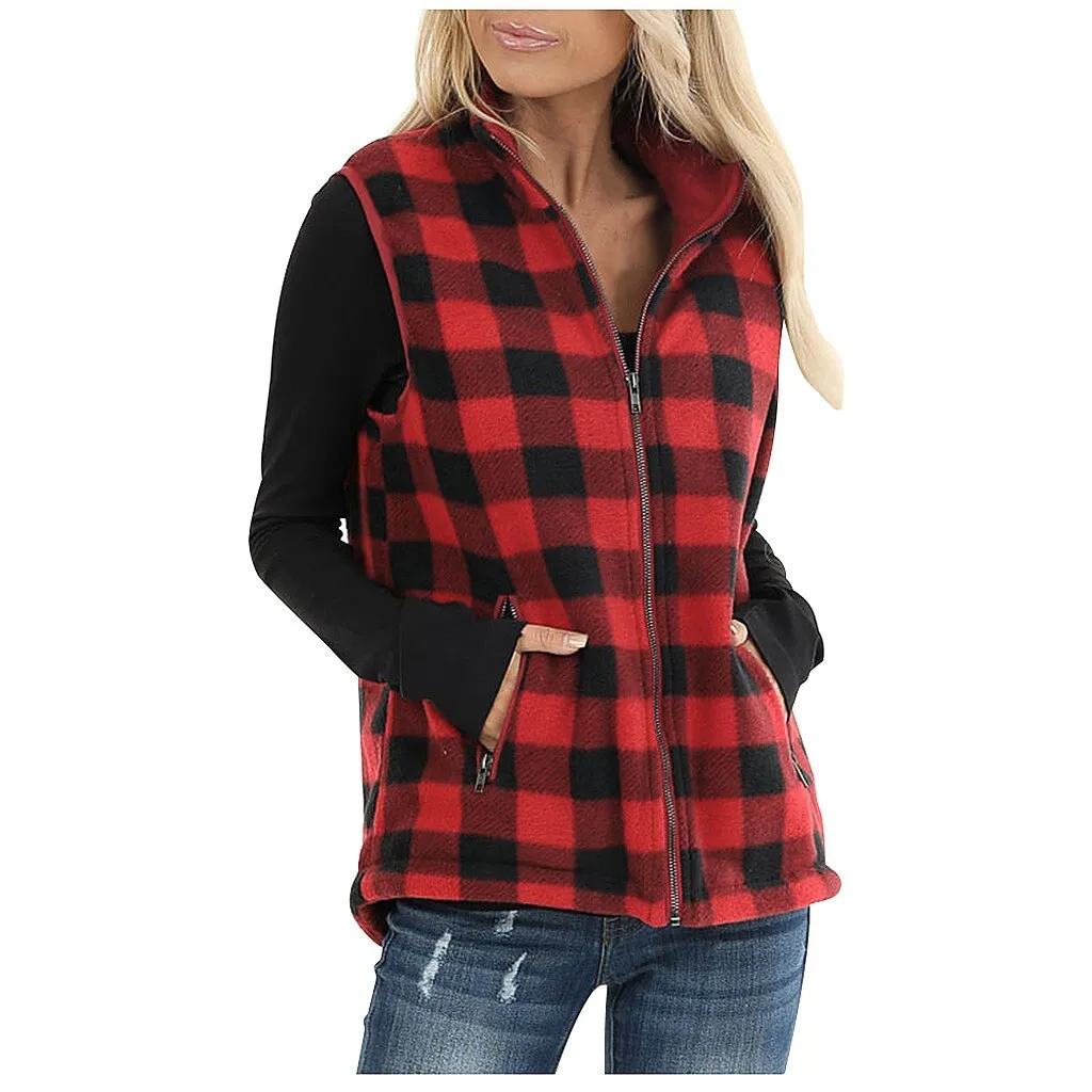 Ashore Shop Womens Lumber Style Vest with Zipper and Pockets