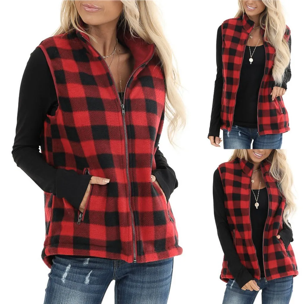 Ashore Shop Womens Lumber Style Vest with Zipper and Pockets