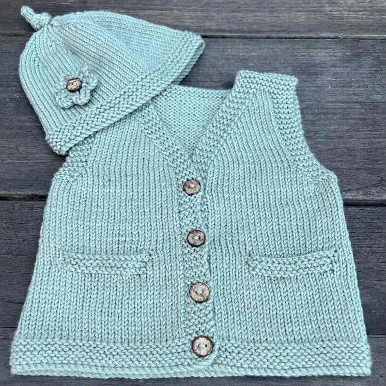 Ava & Archie Vintage Vest & Hat Knitting Pattern