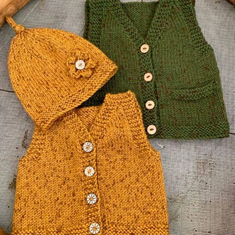 Ava & Archie Vintage Vest & Hat Knitting Pattern