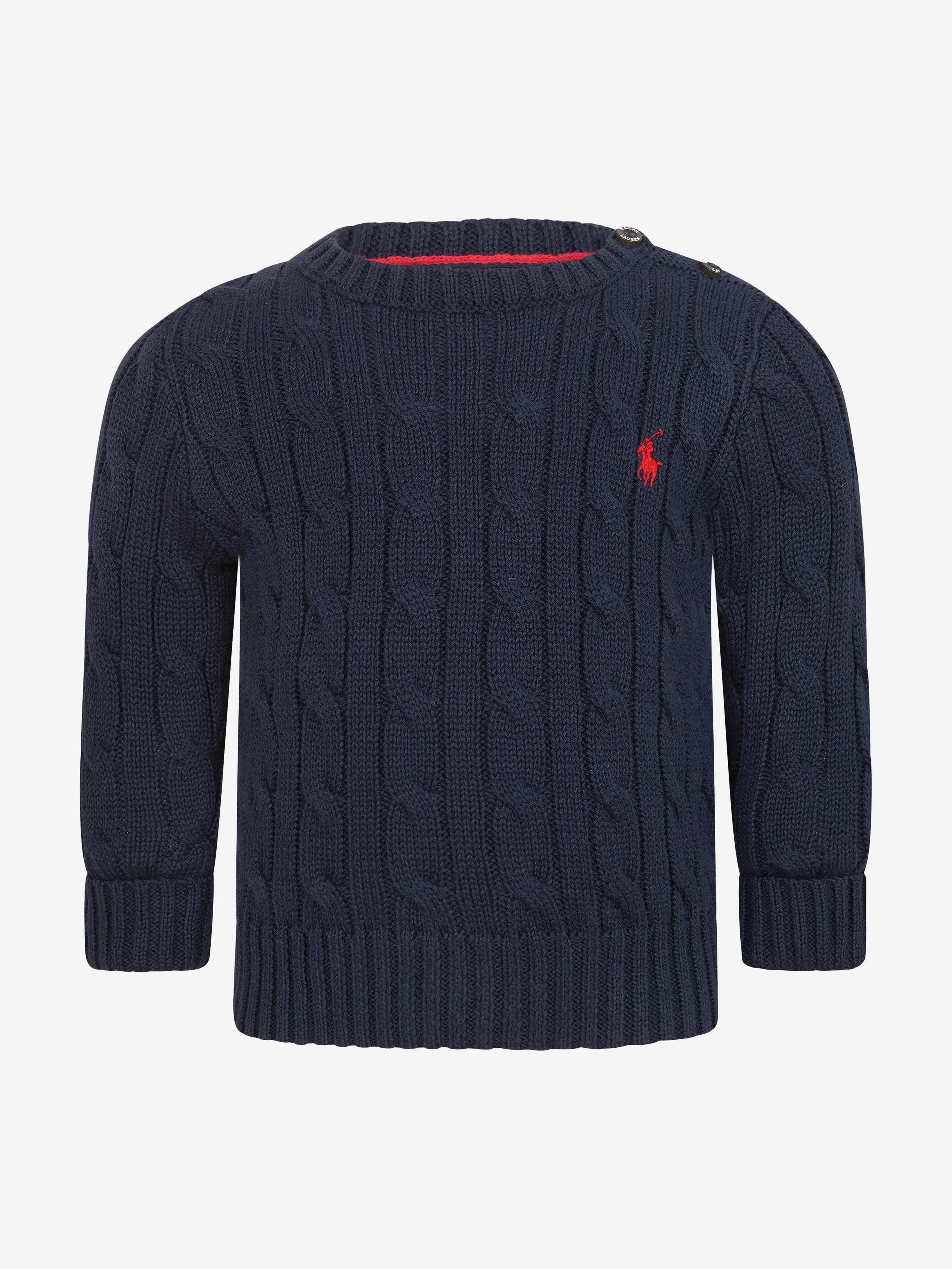 Baby Boys Cable Knit Sweater in Navy