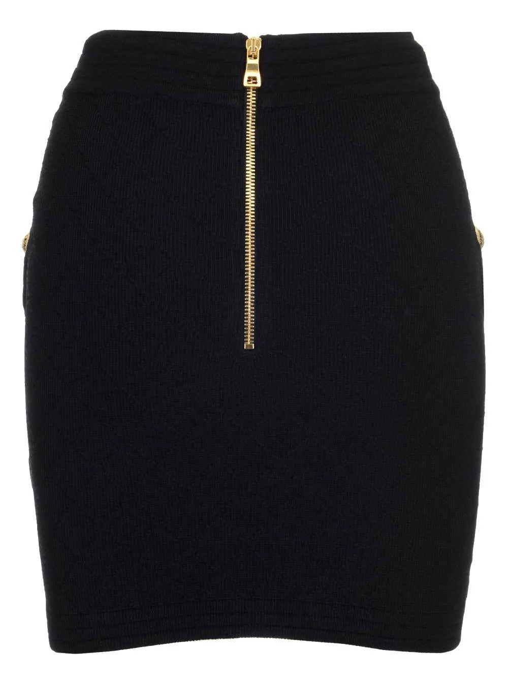 Balmain Embossed Button Pencil Skirt