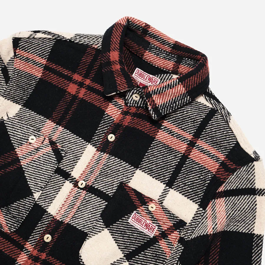 Barrington Flannel Two Pocket Workshirt - Navy / White Plaid