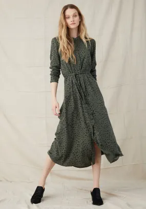 Bella Dahl - Maxi Shirt Dress - Dark Ivy Dot