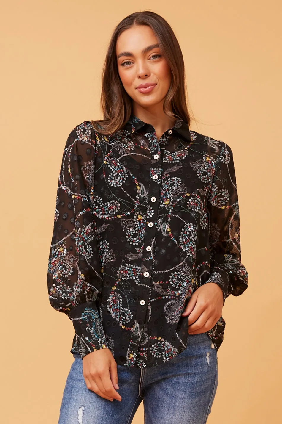 BELLE BOTANICAL PRINT SHIRT