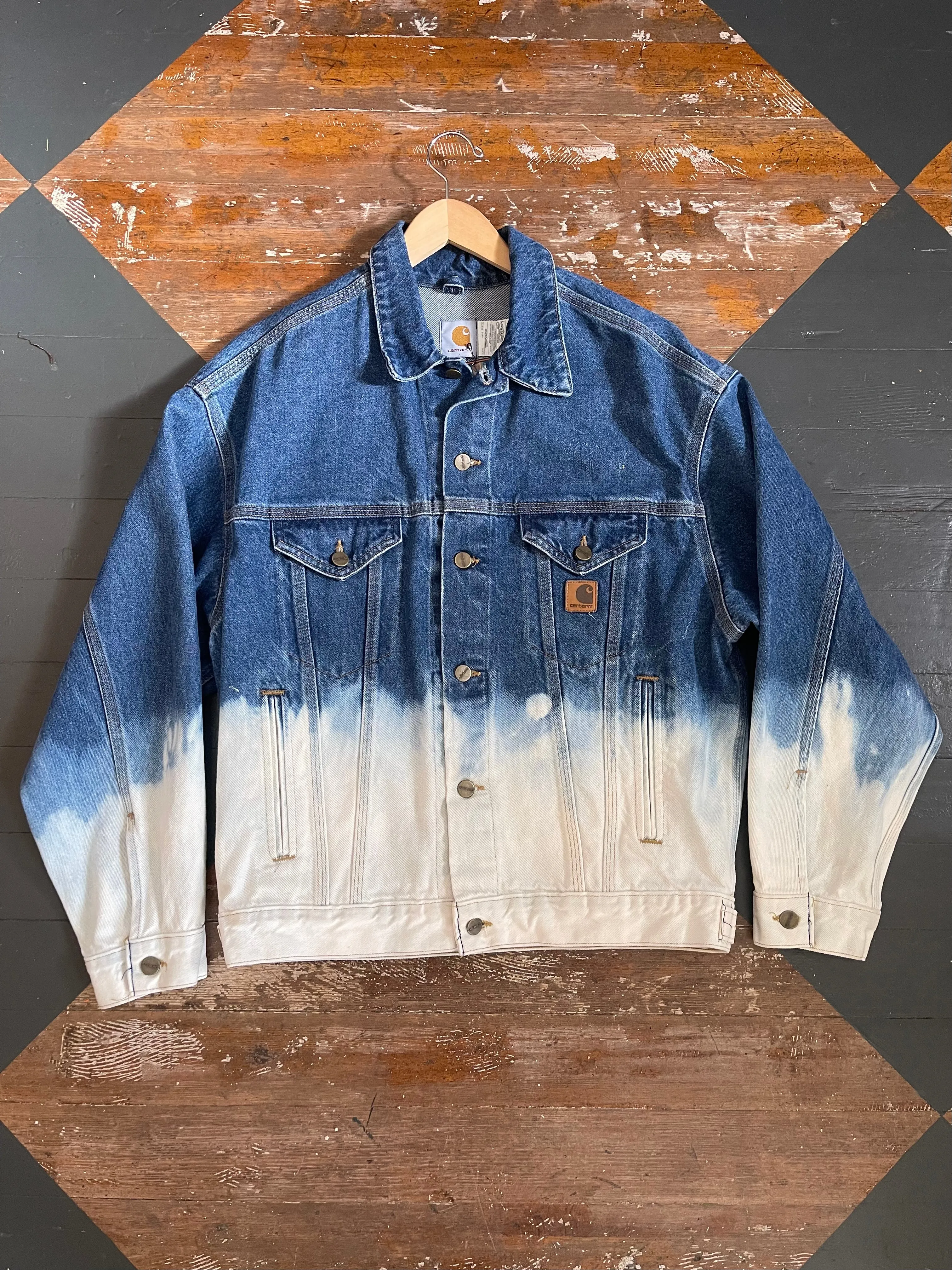 BLEACHED CARHARTT JEAN JACKET - M