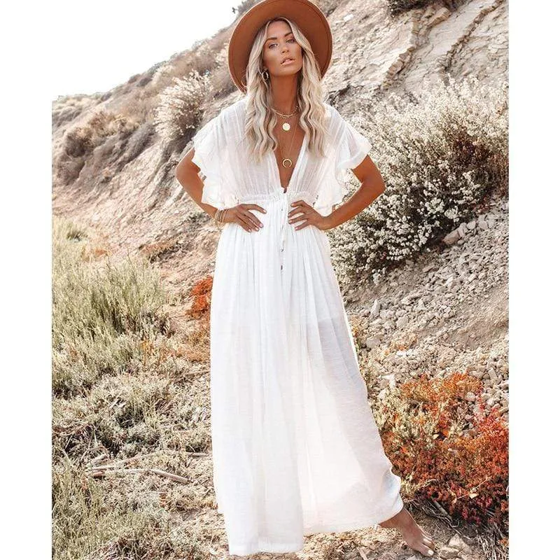 Boho Casual Summer Beach Cover Up Dress