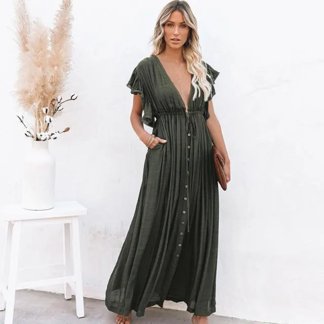 Boho Casual Summer Beach Cover Up Dress