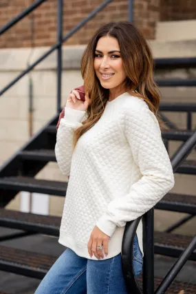 Bold Textured Side Slit Sweatshirt