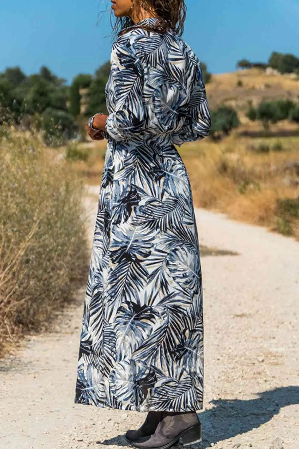 Botanical Print Maxi Shirt Dress (BWMT) T