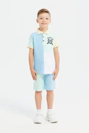 Boys Assorted Polo T-Shirt With Short Set (2 Piece)