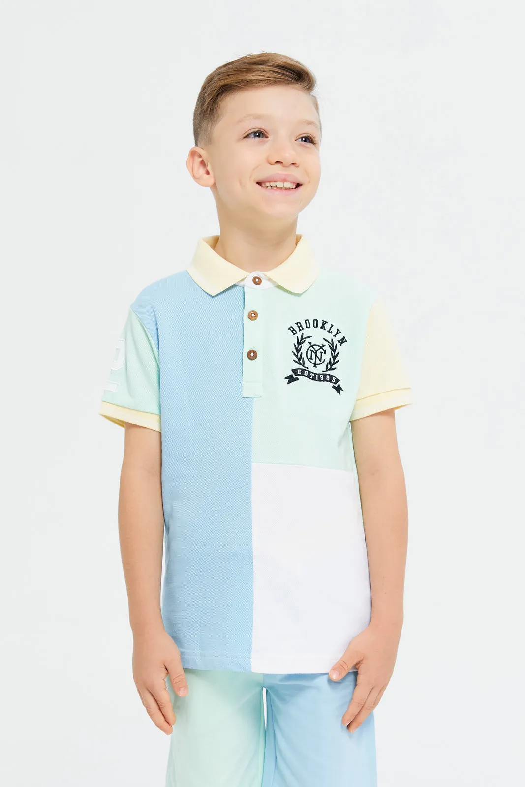 Boys Assorted Polo T-Shirt With Short Set (2 Piece)