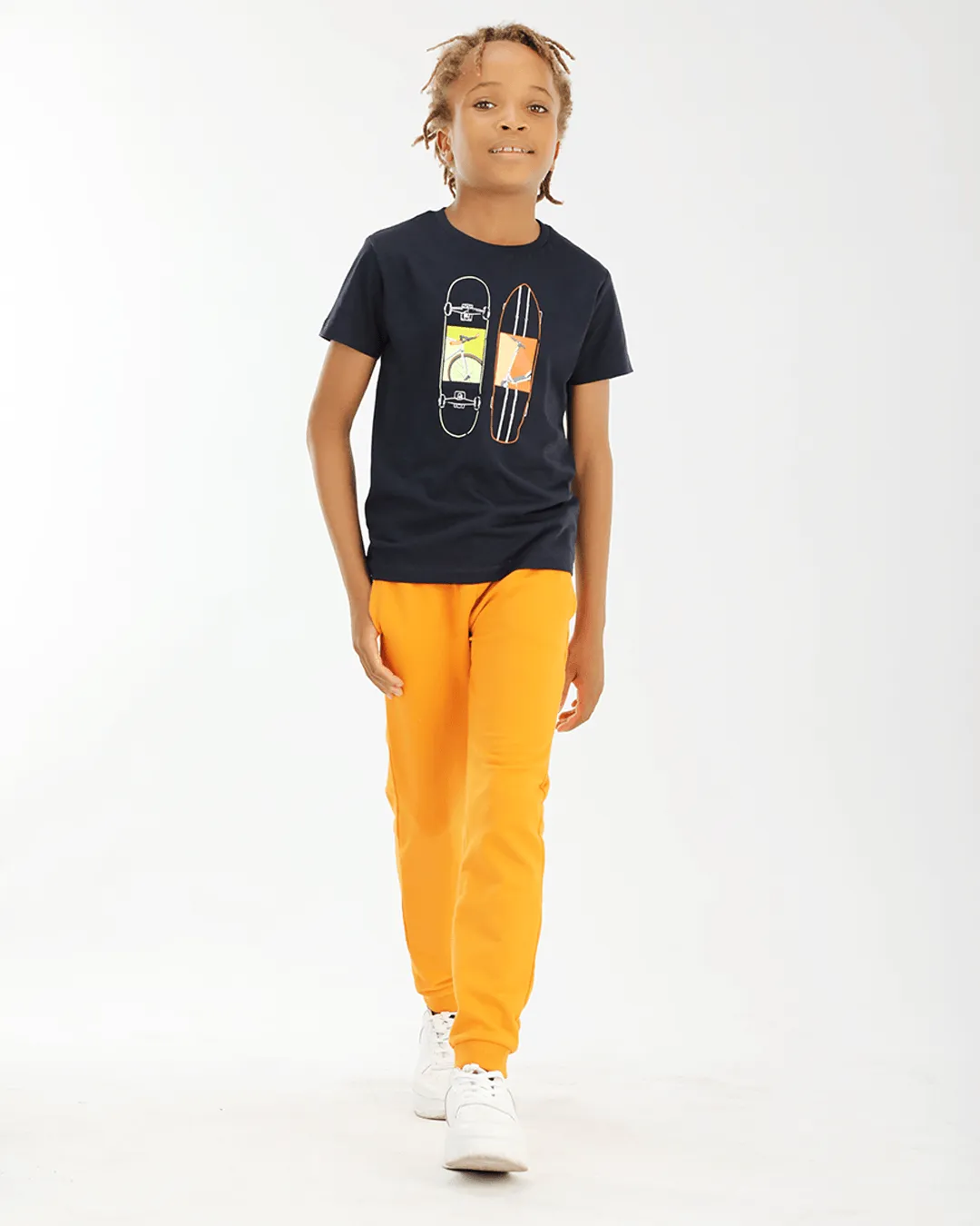 BOYS SHORTSLEEVE T-SHIRT   ORANGE JOGGERS