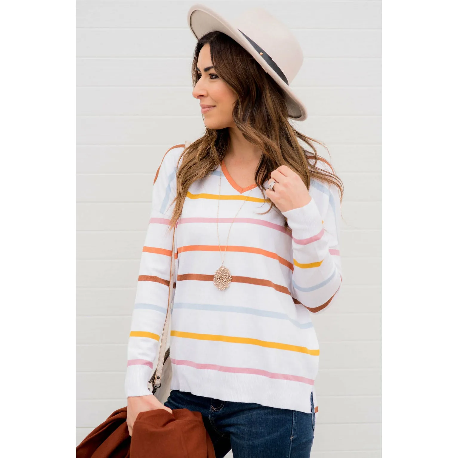 Bright V Neck Sweater