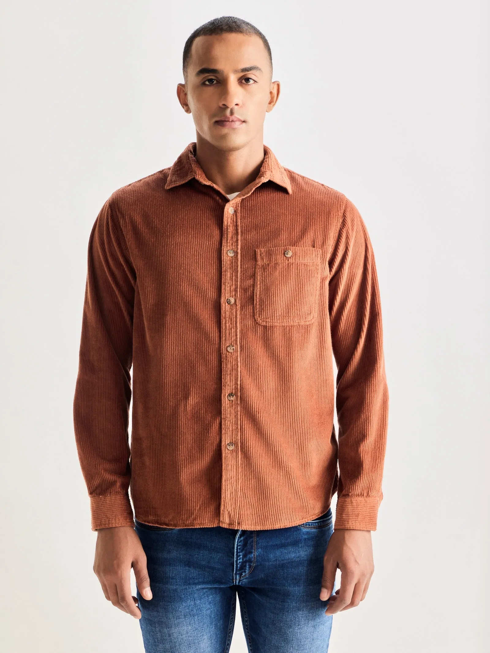 Brown Corduroy Over Shirt