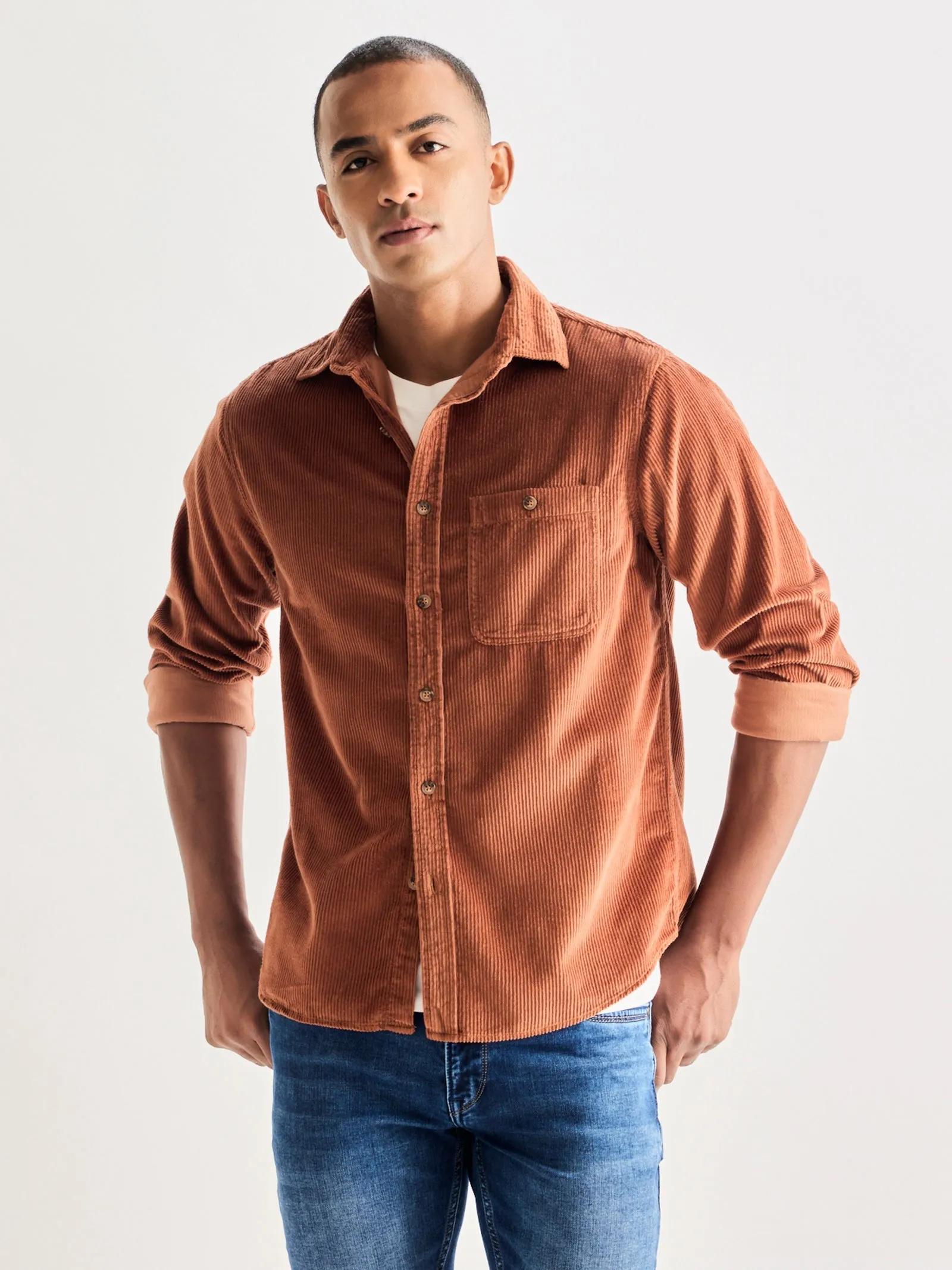 Brown Corduroy Over Shirt