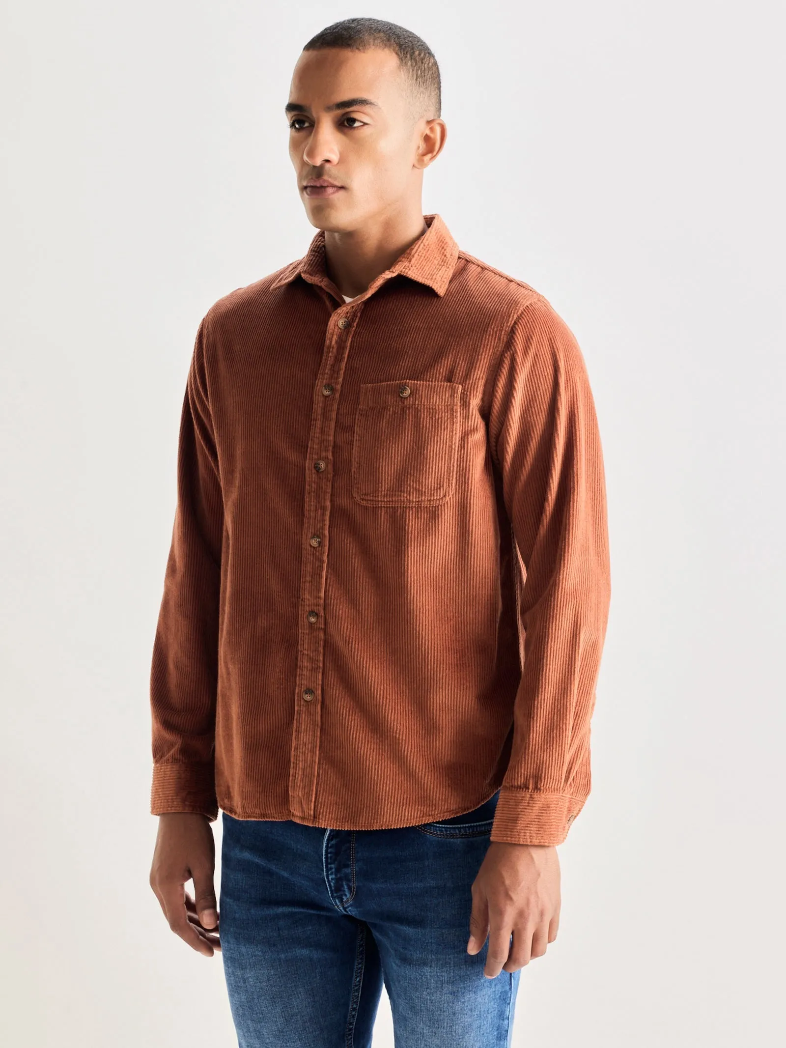 Brown Corduroy Over Shirt