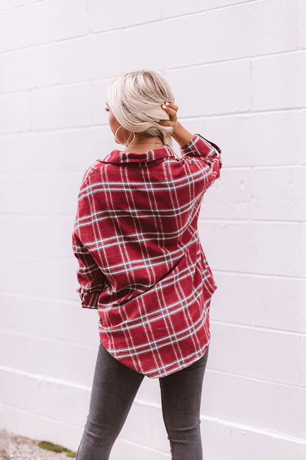 California Campfire Plaid Top In Wine