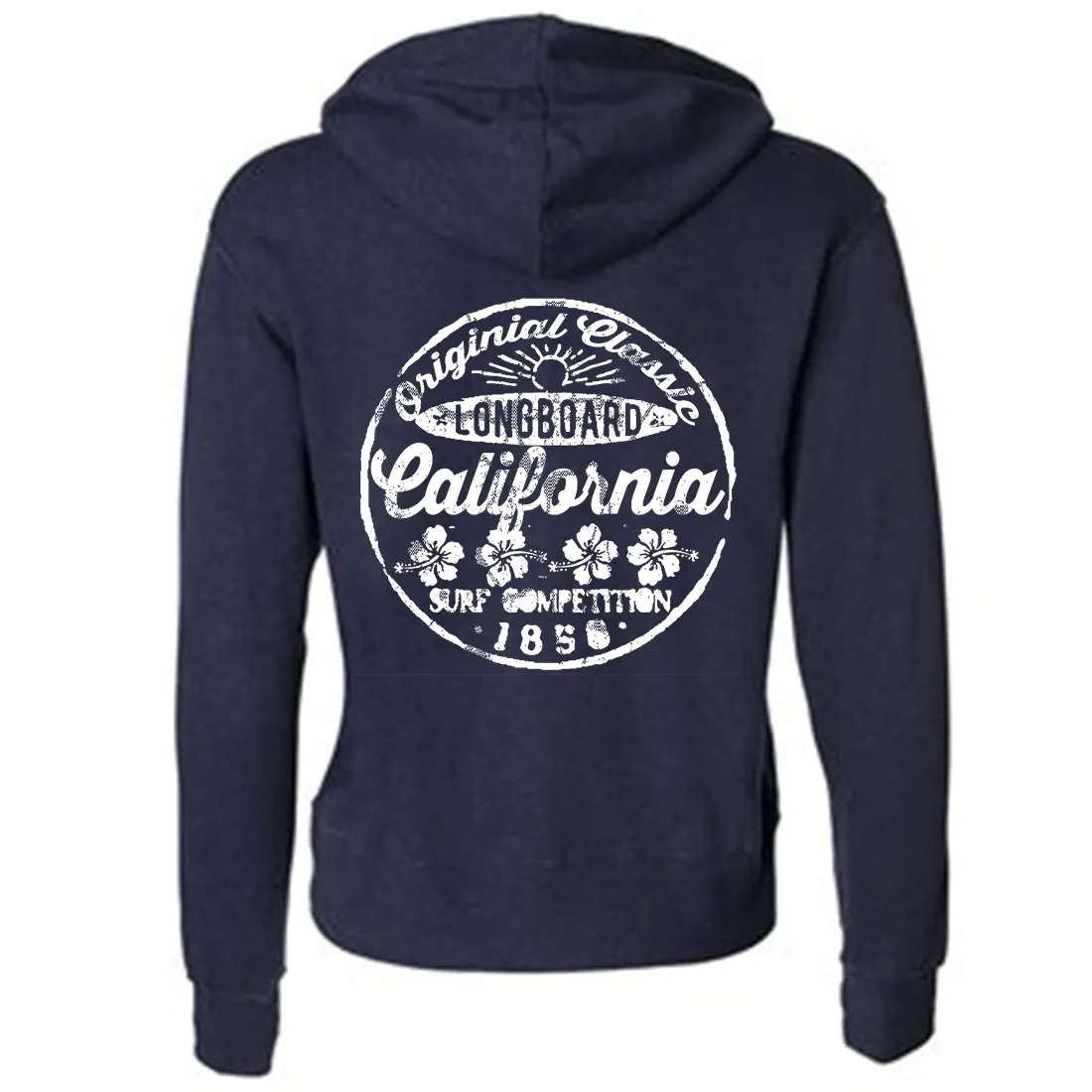 California Original Classic Premium Unisex French Terry Full-Zip Sweatshirt - Heathered Navy